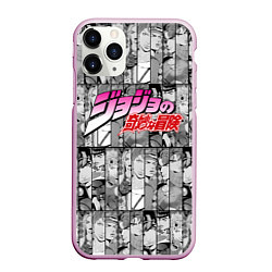 Чехол iPhone 11 Pro матовый JOJOS BIZARRE ADVENTURE ЧЁРНО БЕЛОЕ, цвет: 3D-розовый