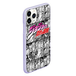 Чехол iPhone 11 Pro матовый JOJOS BIZARRE ADVENTURE ЧЁРНО БЕЛОЕ, цвет: 3D-светло-сиреневый — фото 2