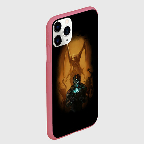 Чехол iPhone 11 Pro матовый Necromorph / 3D-Малиновый – фото 2