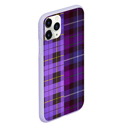 Чехол iPhone 11 Pro матовый Purple Checkered / 3D-Светло-сиреневый – фото 2