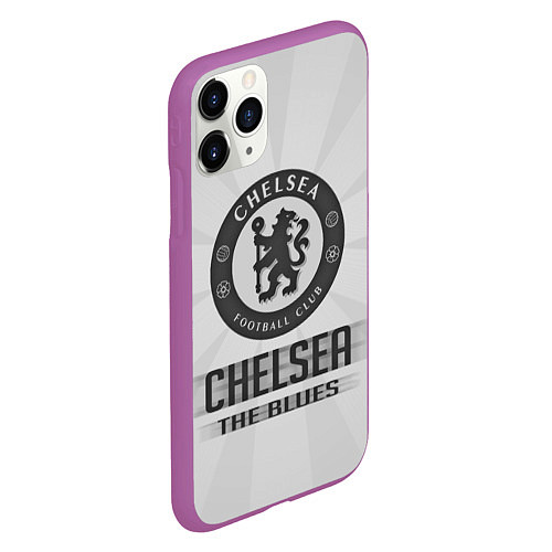 Чехол iPhone 11 Pro матовый Chelsea FC Graphite Theme / 3D-Фиолетовый – фото 2