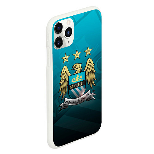 Чехол iPhone 11 Pro матовый Manchester City Teal Themme / 3D-Белый – фото 2