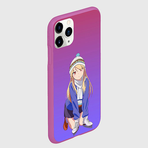 Чехол iPhone 11 Pro матовый Девочка и коньки / 3D-Фиолетовый – фото 2