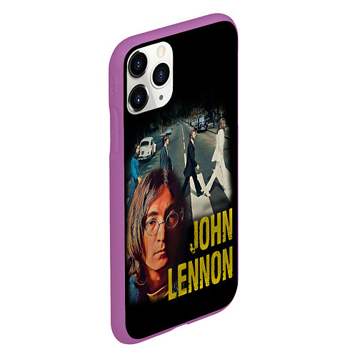 Чехол iPhone 11 Pro матовый The Beatles John Lennon / 3D-Фиолетовый – фото 2