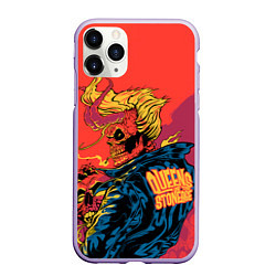 Чехол iPhone 11 Pro матовый Queen of the stone age Devil, цвет: 3D-светло-сиреневый