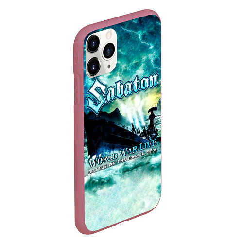 Чехол iPhone 11 Pro матовый World War Live: Battle of the Baltic Sea - Sabaton / 3D-Малиновый – фото 2