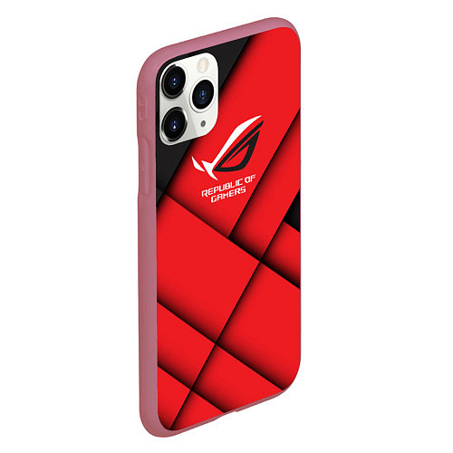 Чехол iPhone 11 Pro матовый ROG - republic of gamers / 3D-Малиновый – фото 2