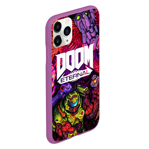 Чехол iPhone 11 Pro матовый DOOM ETERNAL ПАЛАЧ РОКА DOOM SLAYER / 3D-Фиолетовый – фото 2