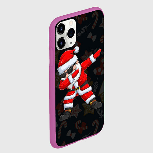 Чехол iPhone 11 Pro матовый ДАБ САНТА КЛАУС / 3D-Фиолетовый – фото 2
