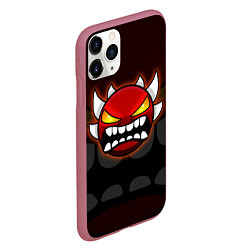 Чехол iPhone 11 Pro матовый Geometry Dash: Red Demon, цвет: 3D-малиновый — фото 2