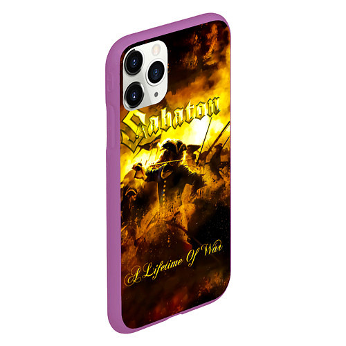 Чехол iPhone 11 Pro матовый A Lifetime of War - Sabaton / 3D-Фиолетовый – фото 2