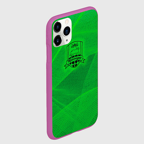 Чехол iPhone 11 Pro матовый Краснодар lime theme / 3D-Фиолетовый – фото 2