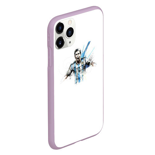 Чехол iPhone 11 Pro матовый Messi Argentina Team / 3D-Сиреневый – фото 2