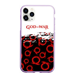Чехол iPhone 11 Pro матовый God of War Logo Pattern, цвет: 3D-сиреневый
