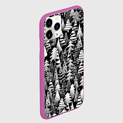 Чехол iPhone 11 Pro матовый Лес абстрактных ёлок, цвет: 3D-фиолетовый — фото 2