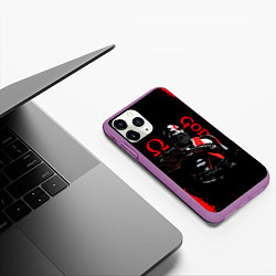 Чехол iPhone 11 Pro матовый БОГ ВОЙНЫ КРАТОС, цвет: 3D-фиолетовый — фото 2