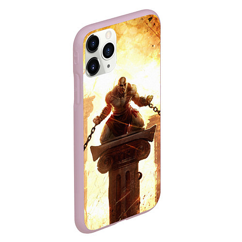 Чехол iPhone 11 Pro матовый GOD OF WAR КРАТОС В ЦЕПЯХ / 3D-Розовый – фото 2