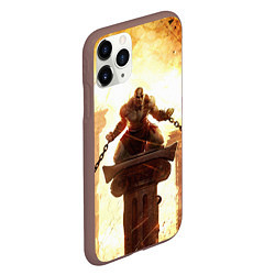 Чехол iPhone 11 Pro матовый GOD OF WAR КРАТОС В ЦЕПЯХ, цвет: 3D-коричневый — фото 2