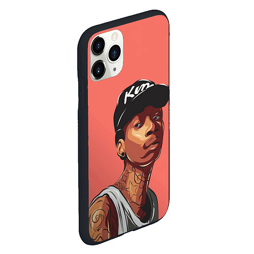 Чехол iPhone 11 Pro матовый Wiz Khalifa Art / 3D-Черный – фото 2