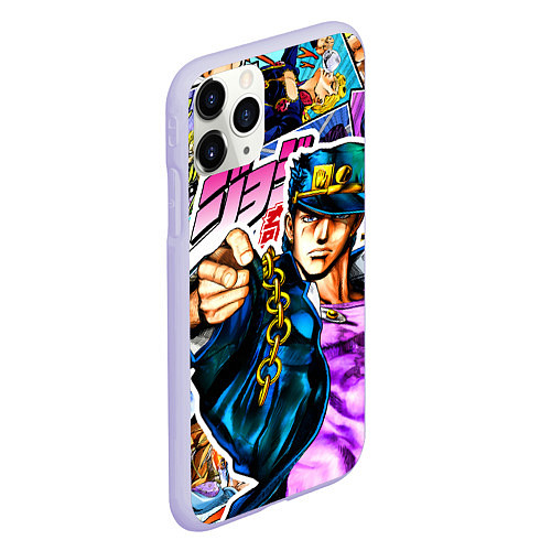 Чехол iPhone 11 Pro матовый Джотаро - JoJos Bizarre Adventure / 3D-Светло-сиреневый – фото 2