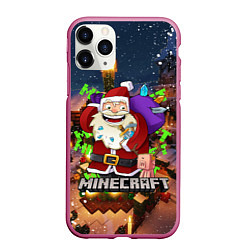 Чехол iPhone 11 Pro матовый НОВОГОДНЯЯ ЁЛКА В МАЙНКРАФТ SANTA CLAUS