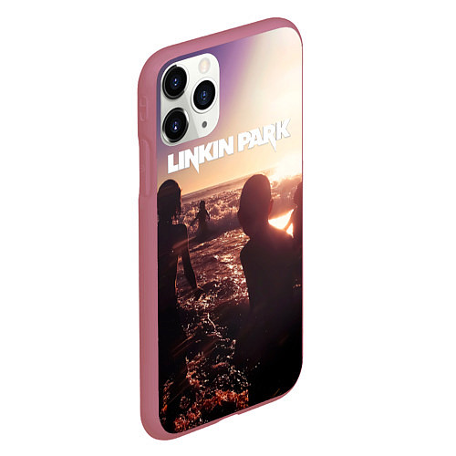 Чехол iPhone 11 Pro матовый Linkin Park - One More Light / 3D-Малиновый – фото 2