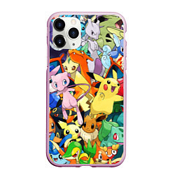 Чехол iPhone 11 Pro матовый АНИМЕ, ПОКЕМОНЫ ВСЕ ПЕРСОНАЖИ POKEMON, цвет: 3D-розовый