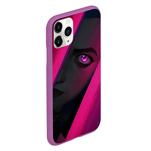 Чехол iPhone 11 Pro матовый Jinx Arcane League of Legends / 3D-Фиолетовый – фото 2