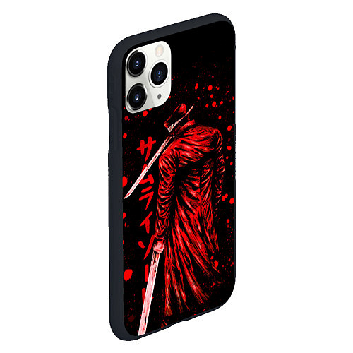 Чехол iPhone 11 Pro матовый Katana Man Chainsaw Man / 3D-Черный – фото 2