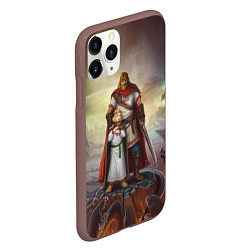 Чехол iPhone 11 Pro матовый Славянский Воин Защитник, цвет: 3D-коричневый — фото 2