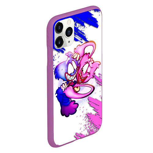 Чехол iPhone 11 Pro матовый POPPY PLAYTIME GAME ХАГГИ ВАГГИ ПАРОЧКА / 3D-Фиолетовый – фото 2