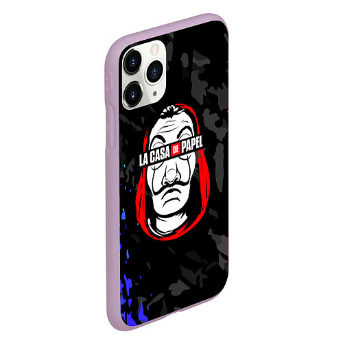 Чехол iPhone 11 Pro матовый Бумажный дом Маска дали / 3D-Сиреневый – фото 2