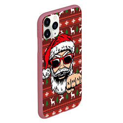 Чехол iPhone 11 Pro матовый Bad Santa Плохой Санта, цвет: 3D-малиновый — фото 2