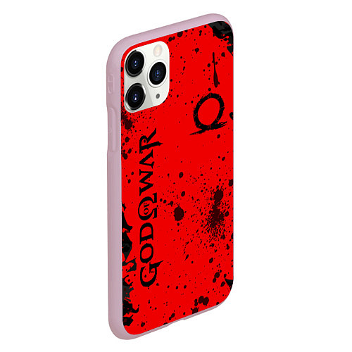 Чехол iPhone 11 Pro матовый God of War Брызги крови / 3D-Розовый – фото 2