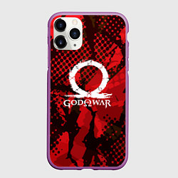 Чехол iPhone 11 Pro матовый God of War Эмблема, цвет: 3D-фиолетовый