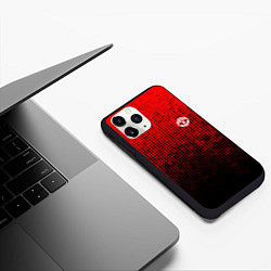 Чехол iPhone 11 Pro матовый MU red-black, цвет: 3D-черный — фото 2