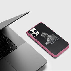 Чехол iPhone 11 Pro матовый Giga Chad, цвет: 3D-малиновый — фото 2