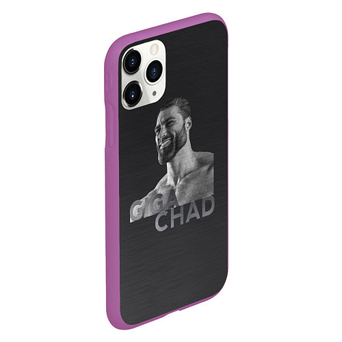 Чехол iPhone 11 Pro матовый Giga Chad / 3D-Фиолетовый – фото 2