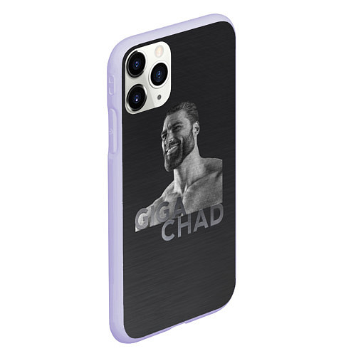 Чехол iPhone 11 Pro матовый Giga Chad / 3D-Светло-сиреневый – фото 2