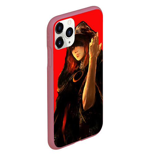 Чехол iPhone 11 Pro матовый ELden ring девушка / 3D-Малиновый – фото 2