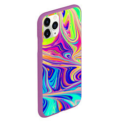 Чехол iPhone 11 Pro матовый Аномально яркие цветные разводы, цвет: 3D-фиолетовый — фото 2