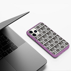 Чехол iPhone 11 Pro матовый Squirrel Pattern, цвет: 3D-фиолетовый — фото 2