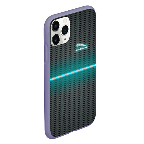 Чехол iPhone 11 Pro матовый Jaguar blue neon theme / 3D-Серый – фото 2