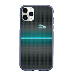 Чехол iPhone 11 Pro матовый Jaguar blue neon theme