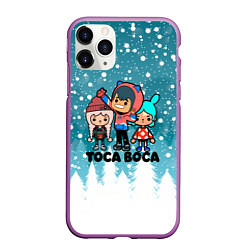 Чехол iPhone 11 Pro матовый Новогодний Toca Boca