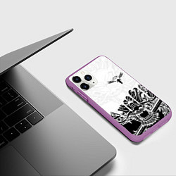 Чехол iPhone 11 Pro матовый WALHALLA TEAM НА СПИНЕ БЕЛЫЙ ДРАКОН, цвет: 3D-фиолетовый — фото 2
