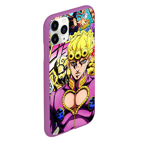 Чехол iPhone 11 Pro матовый JoJos Bizarre Adventure - Джорно Джованна / 3D-Фиолетовый – фото 2