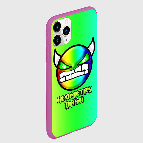 Чехол iPhone 11 Pro матовый Geometry Dash / 3D-Фиолетовый – фото 2