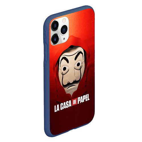 Чехол iPhone 11 Pro матовый СЕРИАЛ БУМАЖНЫЙ ДОМ LA CASA DE PAPEL / 3D-Тёмно-синий – фото 2