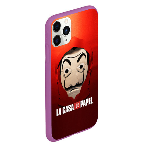 Чехол iPhone 11 Pro матовый СЕРИАЛ БУМАЖНЫЙ ДОМ LA CASA DE PAPEL / 3D-Фиолетовый – фото 2